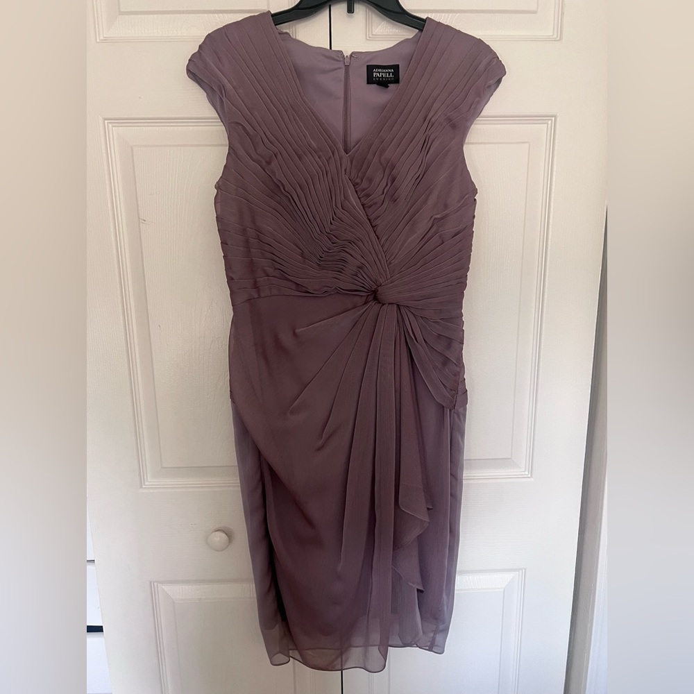 Adrianna Papell Dusty Rose Pale Pink Eveining cocktail Dress Sz 10
